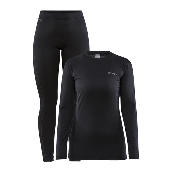 CRAFT ŽENSKI SET CORE WARM BASELAYER BLACK - AKTIVNO PERILO