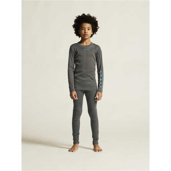 CRAFT OTROŠKI SET CORE WARM BASELAYER SET GRANITE/RAY -AKTIVNO PERILO 