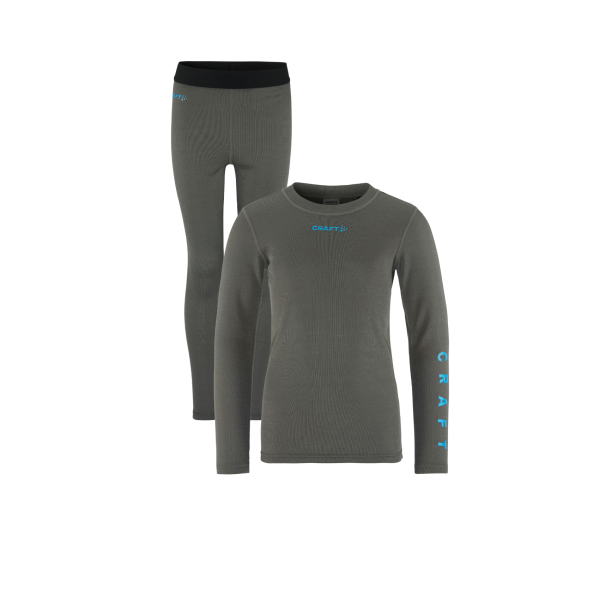 CRAFT OTROŠKI SET CORE WARM BASELAYER SET GRANITE/RAY -AKTIVNO PERILO 