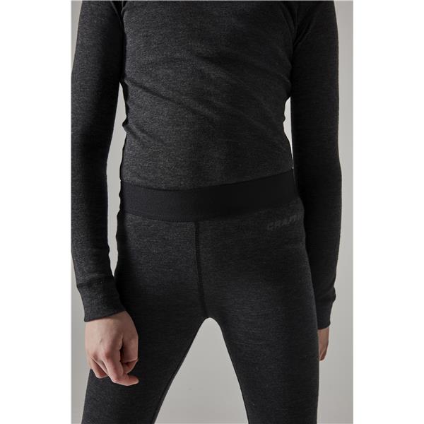 CRAFT OTROŠKI VOLNEN 42% MERINO SET CORE MERINO BLACK MELANGE - AKTIVNO PERILO