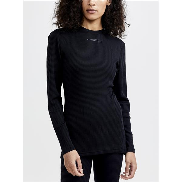 craft ženska volnena 20% merino majica z dolgimi rokavi pro wool extreme black - aktivno perilo
