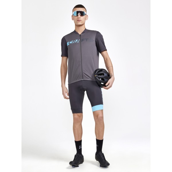 CRAFT MOŠKA KOLESARSKA MAJICA S KRATKIMI ROKAVI CORE ENDUR LOGO JERSEY GRANITE-AQUAMARINE