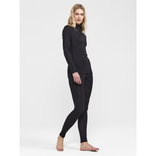 CRAFT ŽENSKA VOLNENA 42% MERINO MAJICA PULI ADV WOOL MERINO HZ BLACK - AKTIVNO PERILO