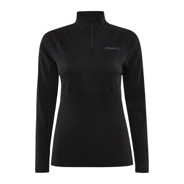 CRAFT ŽENSKA VOLNENA 42% MERINO MAJICA PULI ADV WOOL MERINO HZ BLACK - AKTIVNO PERILO