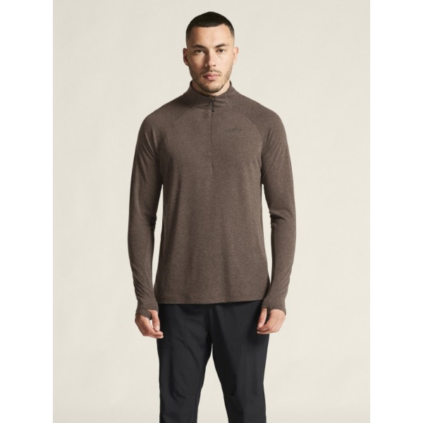 CRAFT MOŠKA 20% MERINO VOLNENA PULI MAJICA Z DOLGIMI ROKAVI ADV SUBZ WOOL TEE RJAVA PRUNE/MELANGE