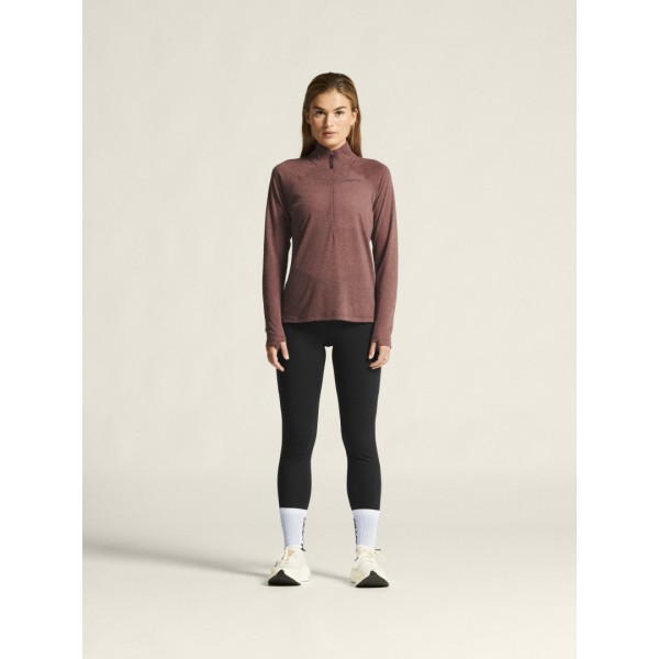 CRAFT ŽENSKA 20% MERINO VOLNENA PULI MAJICA Z DOLGIMI ROKAVI ADV SUBZ WOOL TEE PUDRASTO ROZA ROSE BROWN/MELANGE