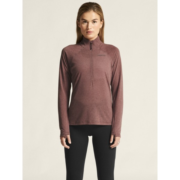 CRAFT ŽENSKA 20% MERINO VOLNENA PULI MAJICA Z DOLGIMI ROKAVI ADV SUBZ WOOL TEE PUDRASTO ROZA ROSE BROWN/MELANGE