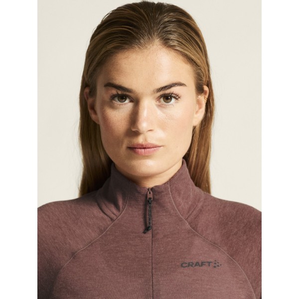 CRAFT ŽENSKA 20% MERINO VOLNENA PULI MAJICA Z DOLGIMI ROKAVI ADV SUBZ WOOL TEE PUDRASTO ROZA ROSE BROWN/MELANGE