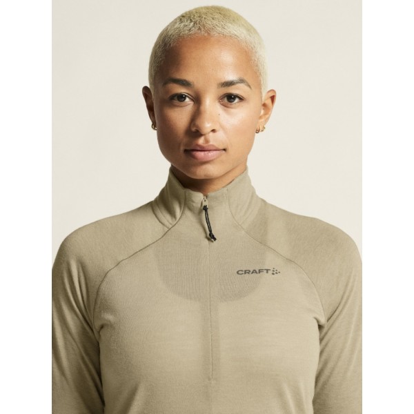 CRAFT ŽENSKA 20% MERINO VOLNENA PULI MAJICA Z DOLGIMI ROKAVI ADV SUBZ WOOL TEE HAY/MELANGE