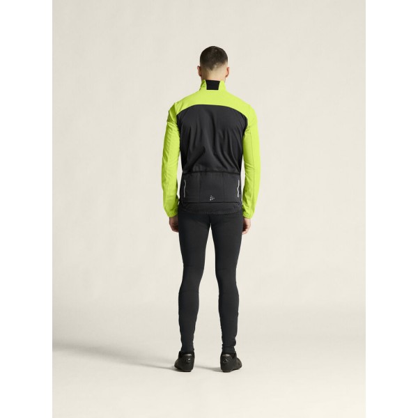 CRAFT MOŠKA TOPLA VODOODPORNA KOLESARSKA JAKNA CORE BIKE SUBZ JACKET 2 ČRNA IN RUMENA FLUMINO/SLATE