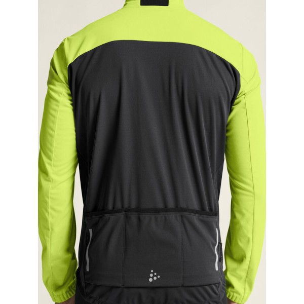CRAFT MOŠKA TOPLA VODOODPORNA KOLESARSKA JAKNA CORE BIKE SUBZ JACKET 2 ČRNA IN RUMENA FLUMINO/SLATE