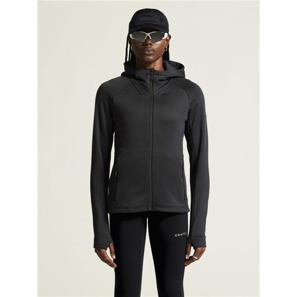 CRAFT ŽENSKA DEBELEJŠA TEHNIČNA FLIS JOPICA S KAPUCO ADV EXPLORE POWER FLEECE HOOD JKT BLACK