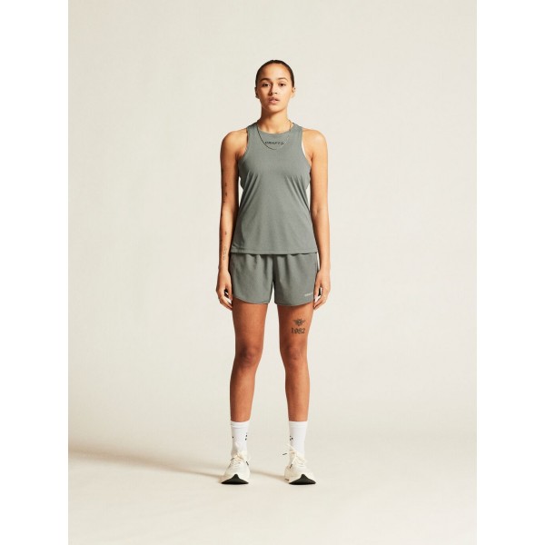 CRAFT ŽENSKA MAJICA BREZ ROKAVOV CORE ESSENCE SINGLET 2 SIVO-ZELENA LEAF