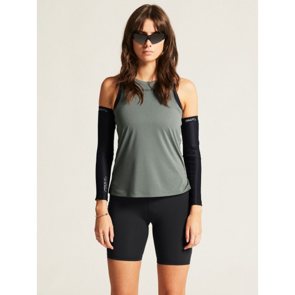 CRAFT ŽENSKA MAJICA BREZ ROKAVOV CORE ESSENCE SINGLET 2 SIVO-ZELENA LEAF