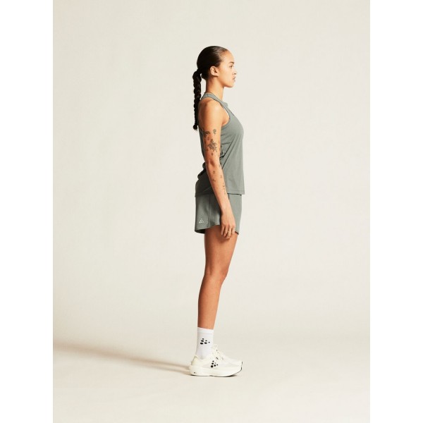 CRAFT ŽENSKA MAJICA BREZ ROKAVOV CORE ESSENCE SINGLET 2 SIVO-ZELENA LEAF
