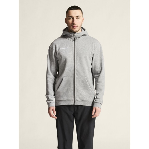CRAFT MOŠKA BOMBAŽNA JOPICA Z ZADRGO LOGO FZ HOODIE SVETLO SIVA GREY MELANGE