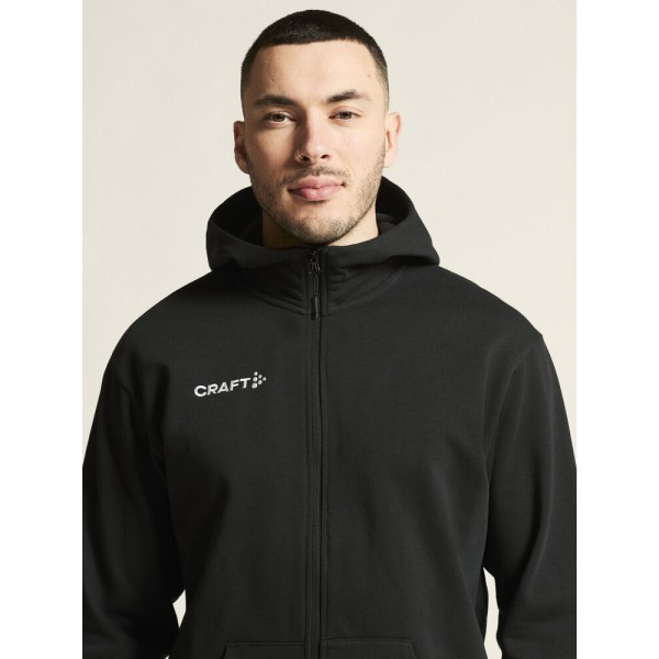 CRAFT MOŠKA BOMBAŽNA JOPICA Z ZADRGO LOGO FZ HOODIE ČRNA BLACK