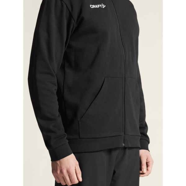 CRAFT MOŠKA BOMBAŽNA JOPICA Z ZADRGO LOGO FZ HOODIE ČRNA BLACK