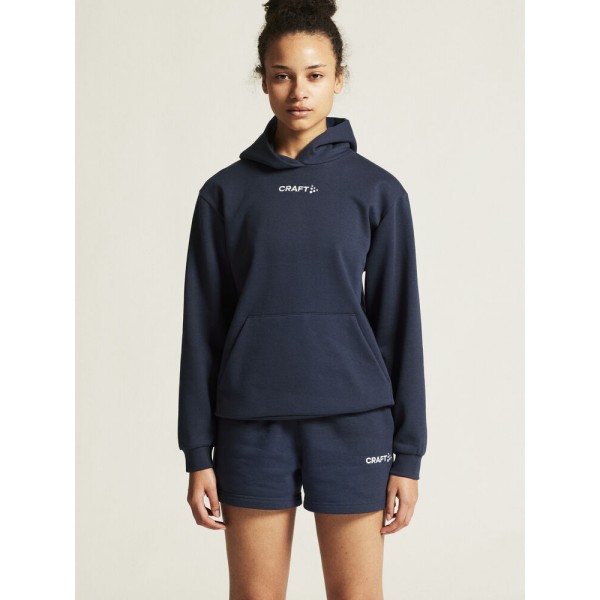 CRAFT ŽENSKI BOMBAŽEN PULOVER COMMUNITY 2.0. LOGO HOODIE NAVY