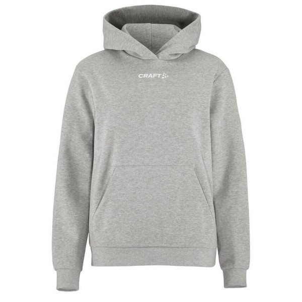 CRAFT ŽENSKI BOMBAŽEN PULOVER LOGO HOODIE SVETLO SIVA GREY MELANGE
