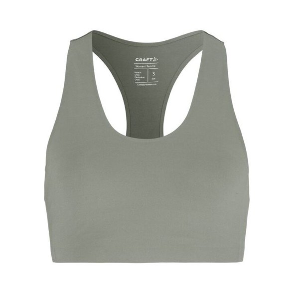 CRAFT PODLOŽEN ŽENSKI ŠPORTNI MODRČEK COLLECTIVE PADDED SPORTSBRA SIVO-ZELENA  LEAF
