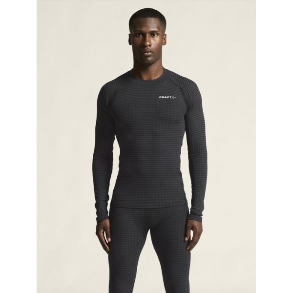 CRAFT 19% VOLNENA MOŠKA MAJICA Z DOLGIMI ROKAVI WOOL EXTREME X LS 2 BLACK - AKTIVNO PERILO