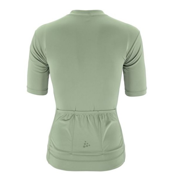 CRAFT ŽENSKA KOLESARSKA MAJICA S KRATKIMI ROKAVI Z ZADRGO CORE ENDUR LOGO JERSEY SVETLO ZELENA GLACIAL