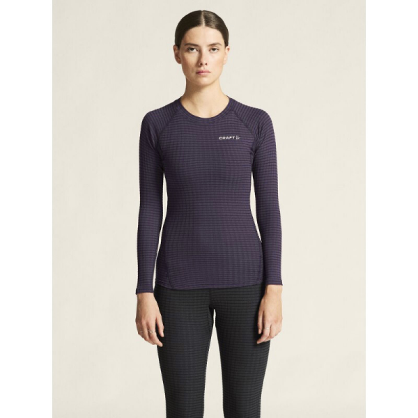 CRAFT 19% VOLNENA ŽENSKA MAJICA Z DOLGIMI ROKAVI WOOL EXTREME X LS 2 DK PLUM TEMNO VIJOLIČNA - AKTIVNO PERILO