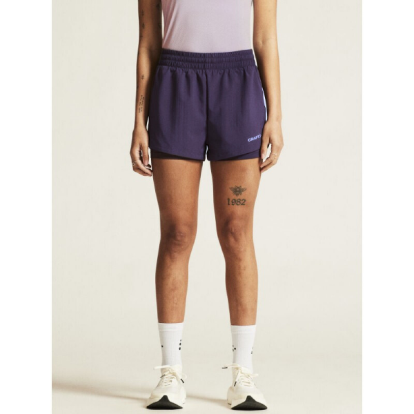CRAFT ŽENSKE KRATKE HLAČE ADV ESSENCE 2-IN-1 SHORTS 2 TEMNO VIJOLIČNA DK PLUM