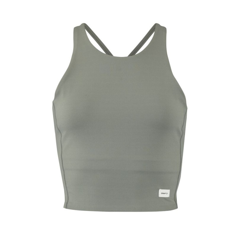 CRAFT ŽENSKA KRAJŠA MAJICA BREZ ROKAVOV ADV COLLECTIVE CROPPED SINGLET SIVO-ZELENA LEAF