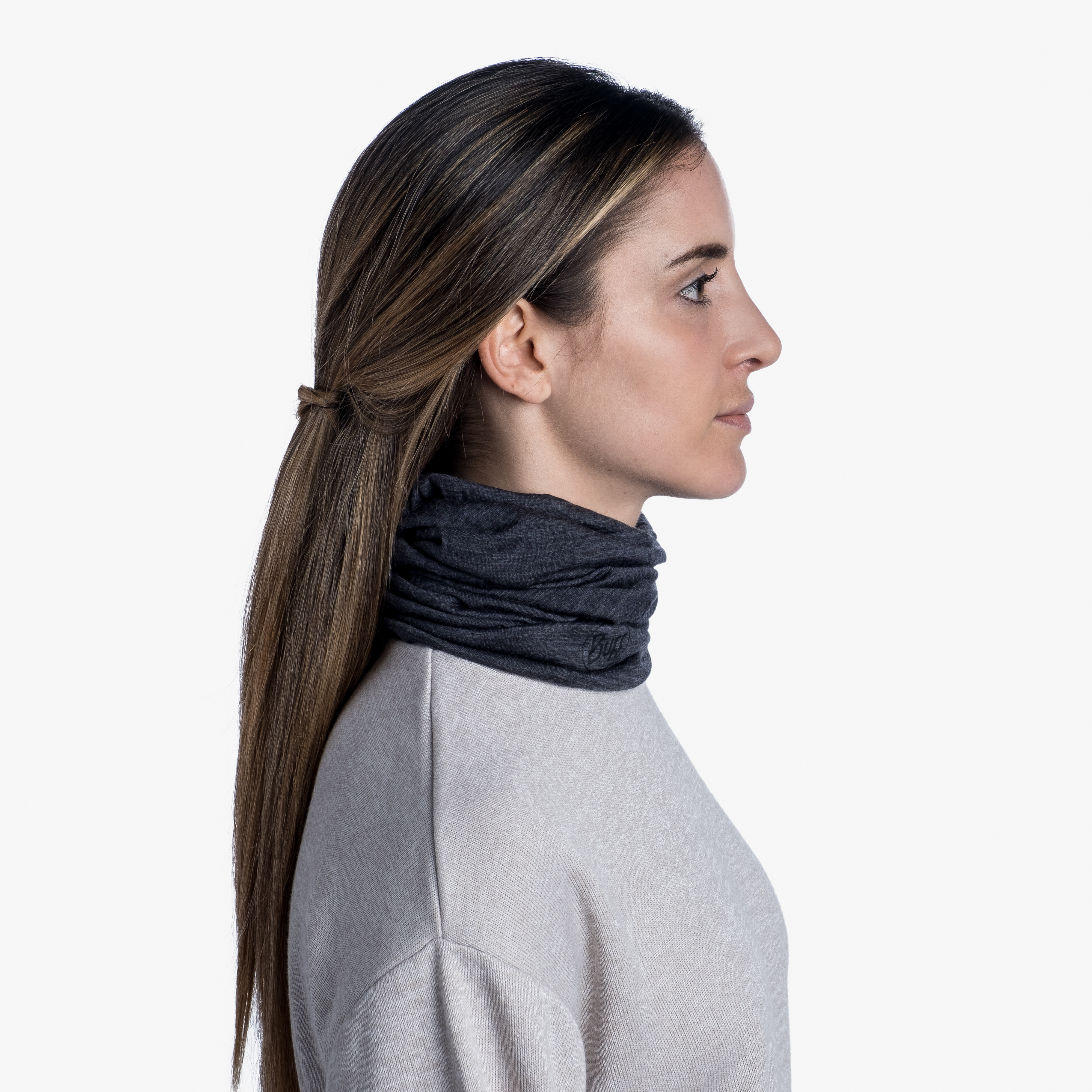 buff® volnena tuba lightweight merino wool solid grey