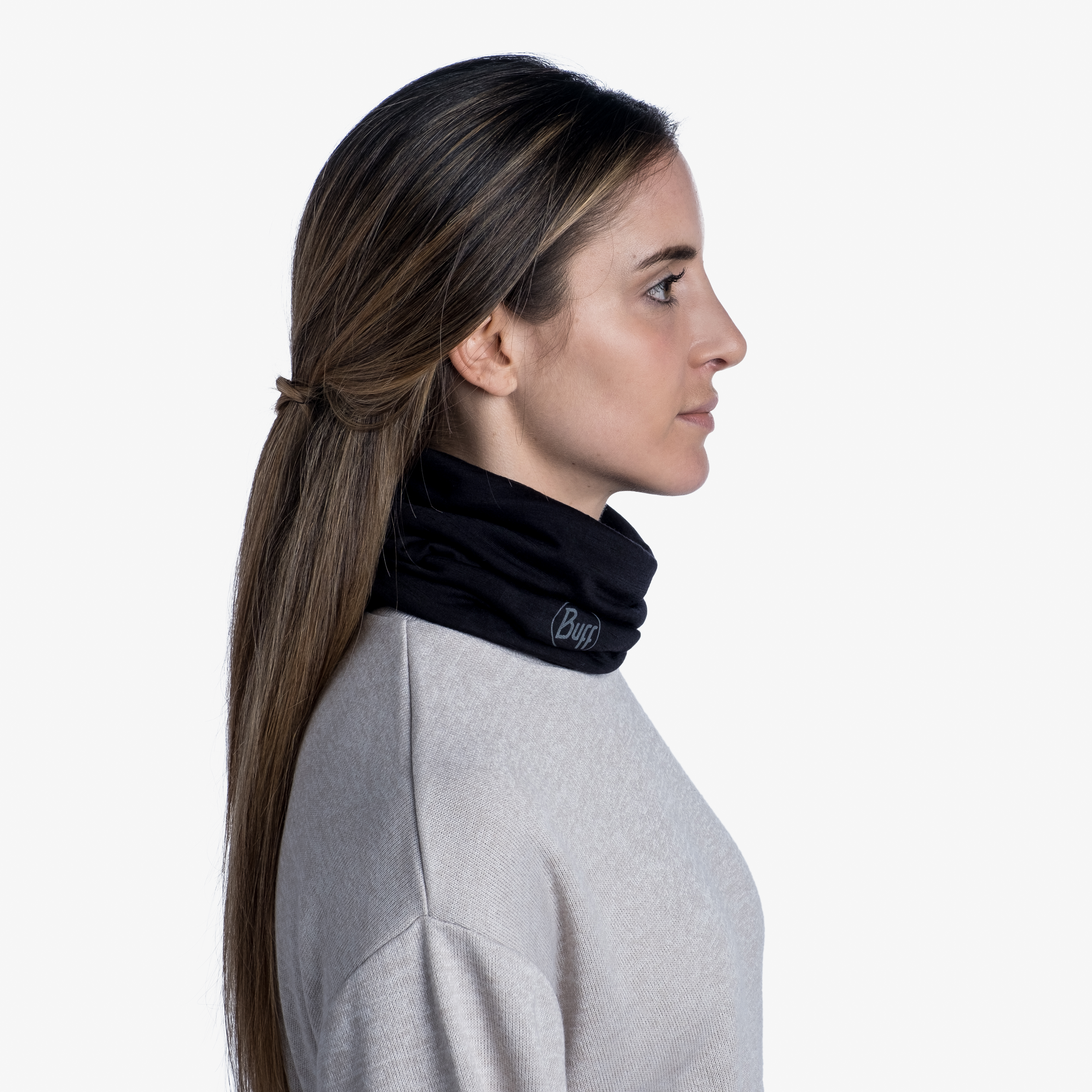 buff® volnena tuba lightweight merino wool solid  black
