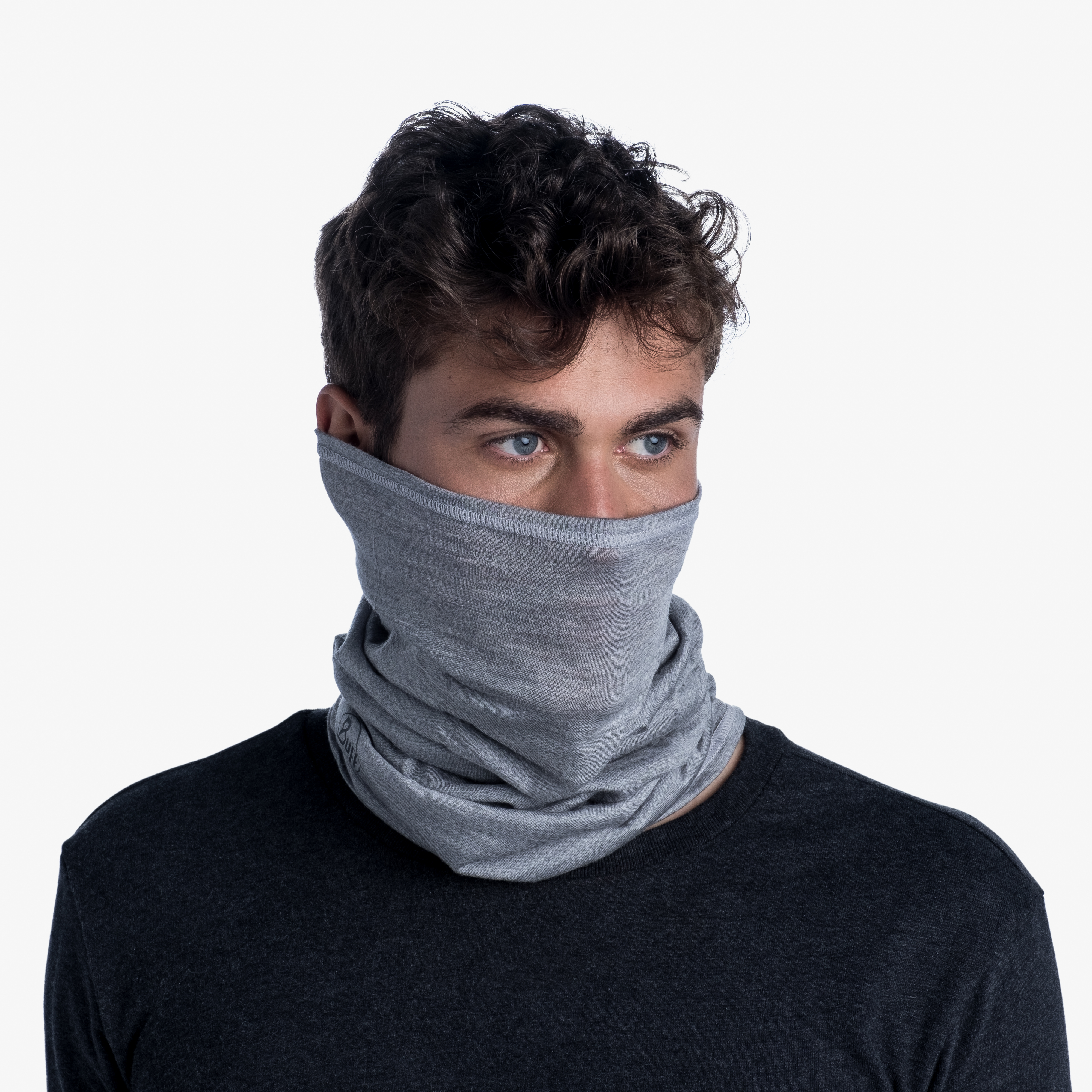 buff® tuba lightweight merino wool solid  light grey