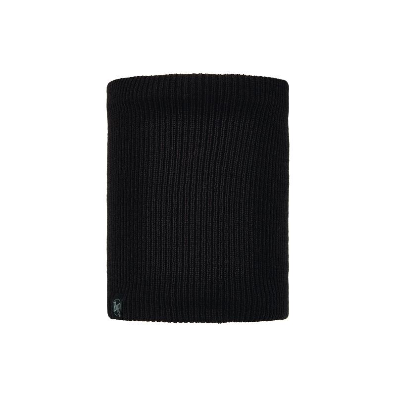 buff® pleteni otroški šal knitted & fleece caryn cru lan black