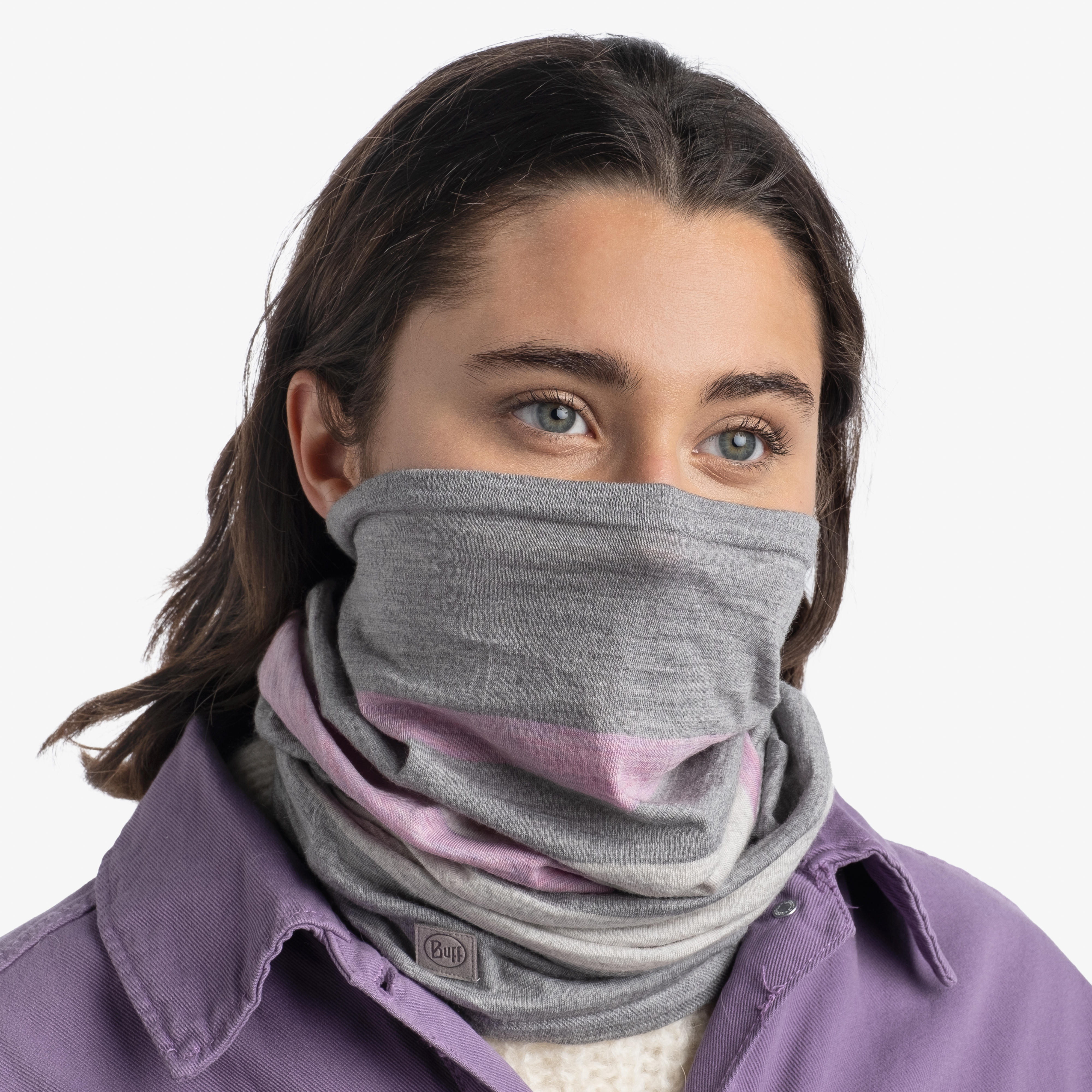 buff® volnena tuba MERINO Move light grey