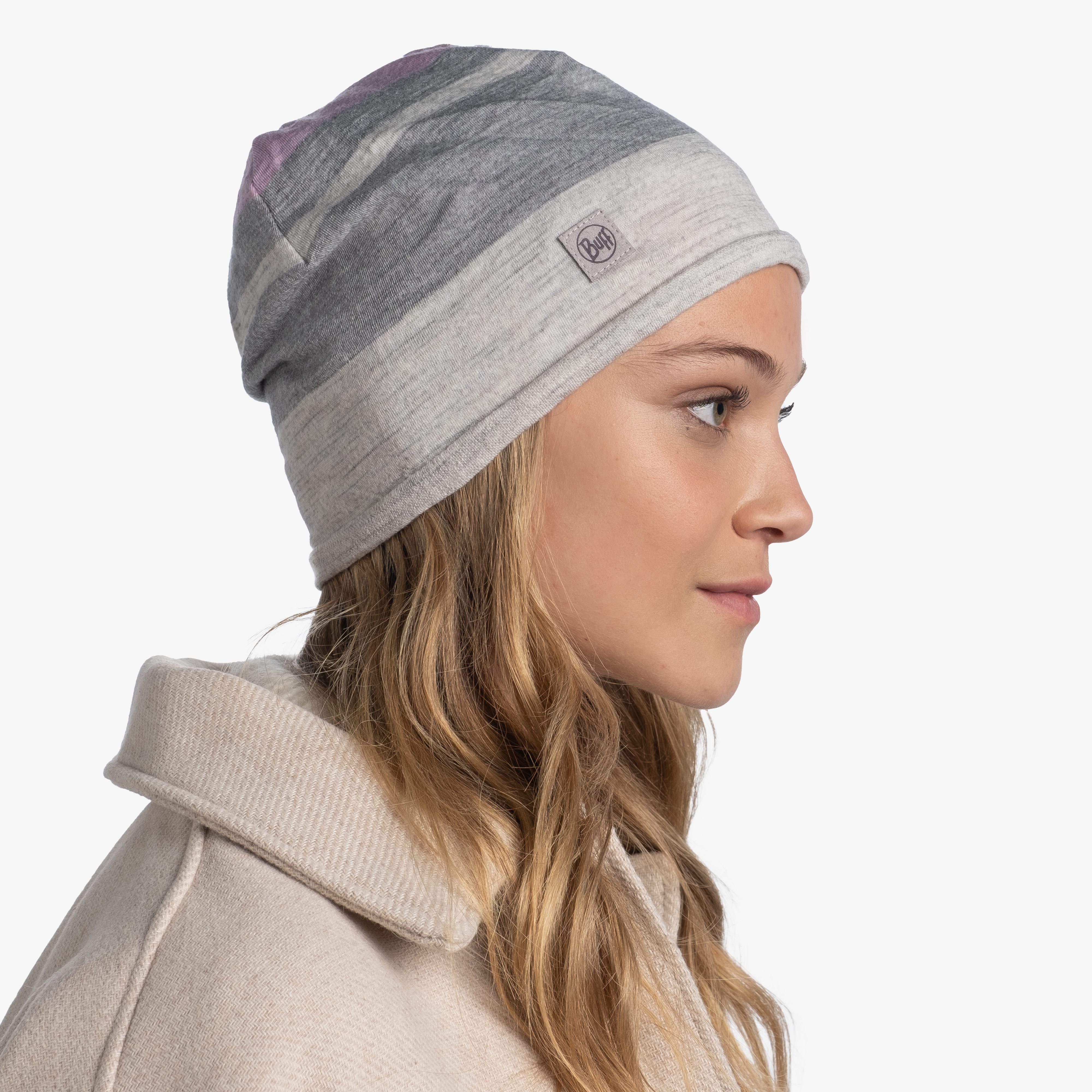 buff® volnena kapa merino move light grey