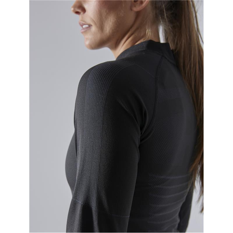craft ženska majica z dolgimi rokavi active intensity black/asphalt-aktivno perilo 
