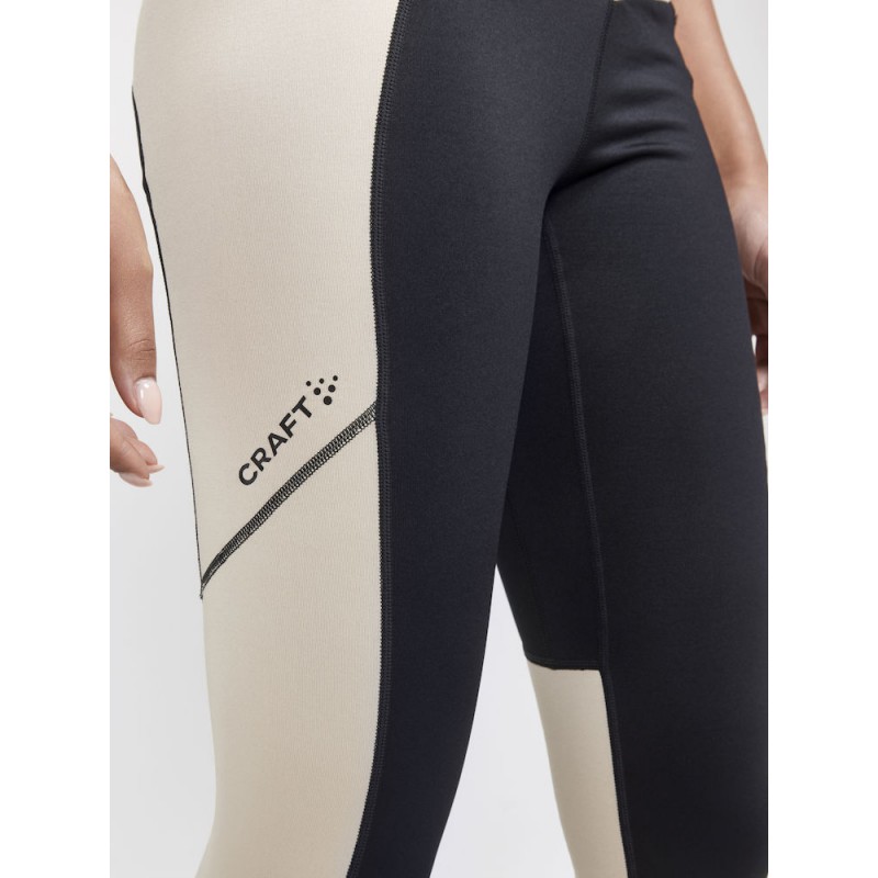 craft ženske dolge zimske pajkice ADV ESSENCE WARM TIGHTS BLACK-ECRU