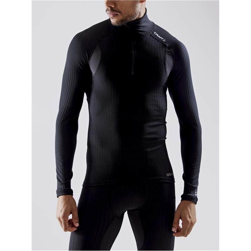 craft moška majica z dolgimi rokavi active extreme zip black-aktivno perilo 