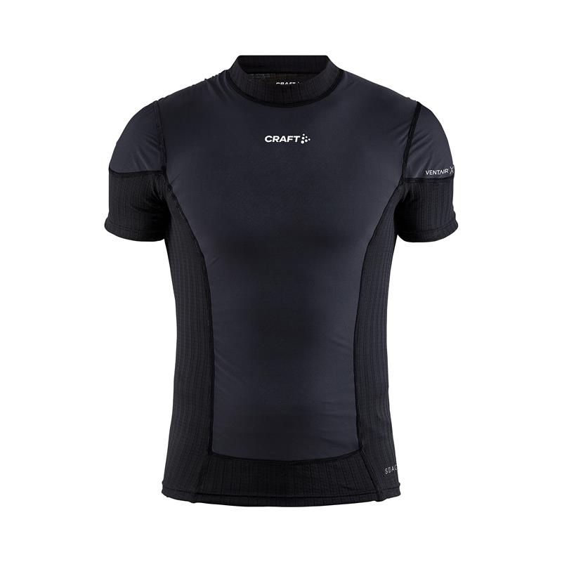 craft moška majica s kratkimi rokavi s protivetrno membrano extreme x wind black/granite - aktivno perilo