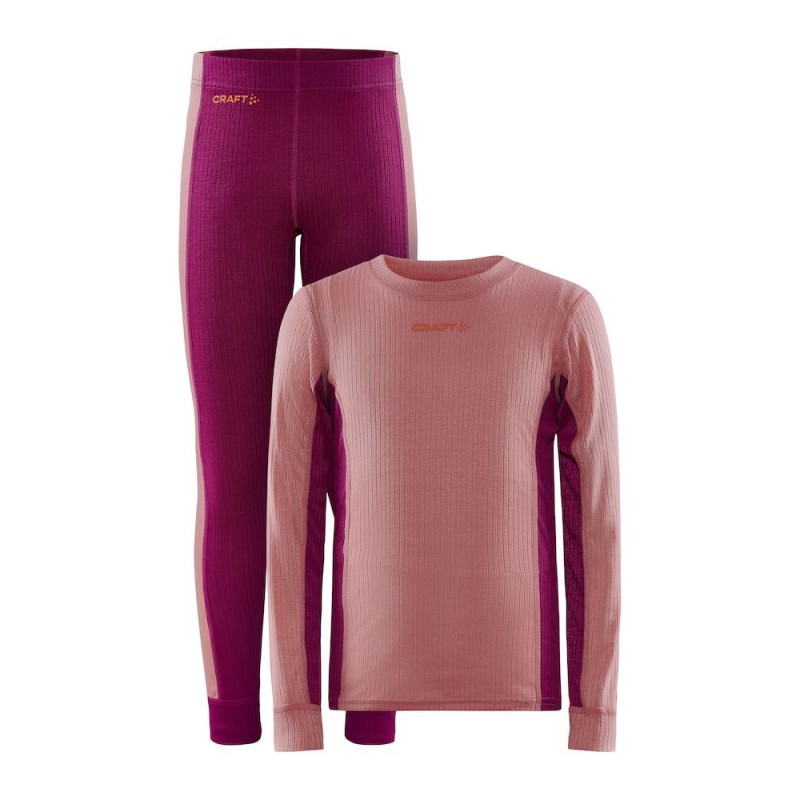 craft otroški set CORE DRY BASELAYER SET J CORAL-ROXO - aktivno perilo