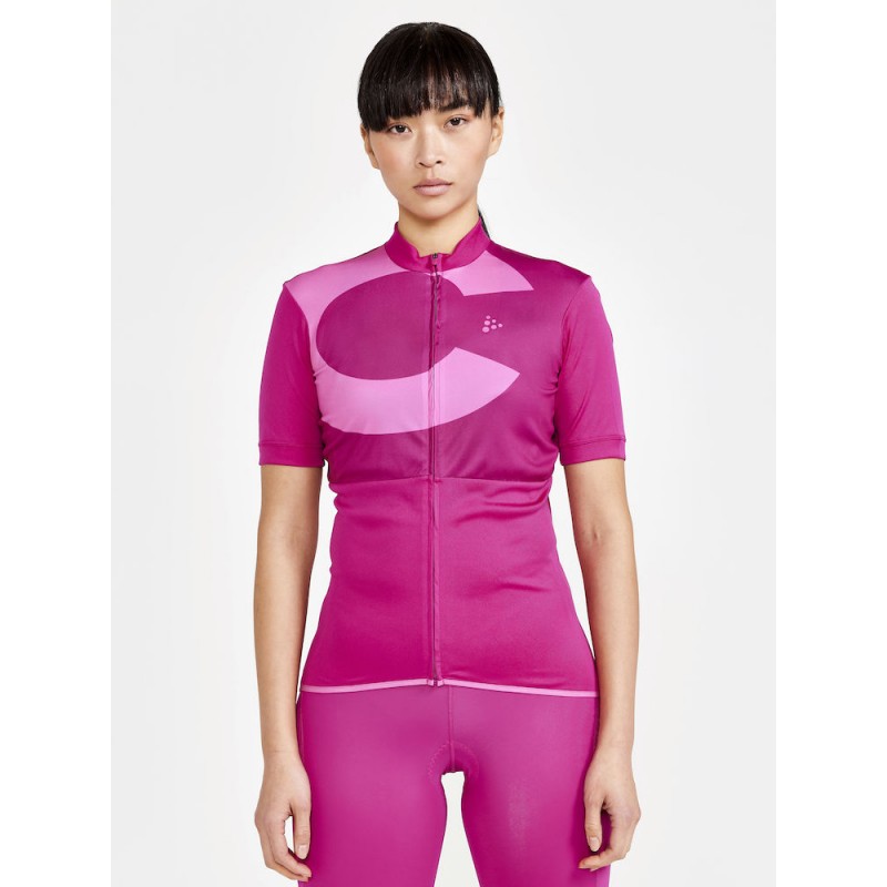 craft ženska kolesarska majica s kratkimi rokavi core endur logo jersey roxo-camelia