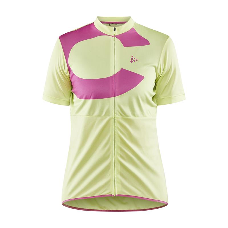 craft ženska kolesarska majica s kratkimi rokavi core endur logo jersey giallo-camelia