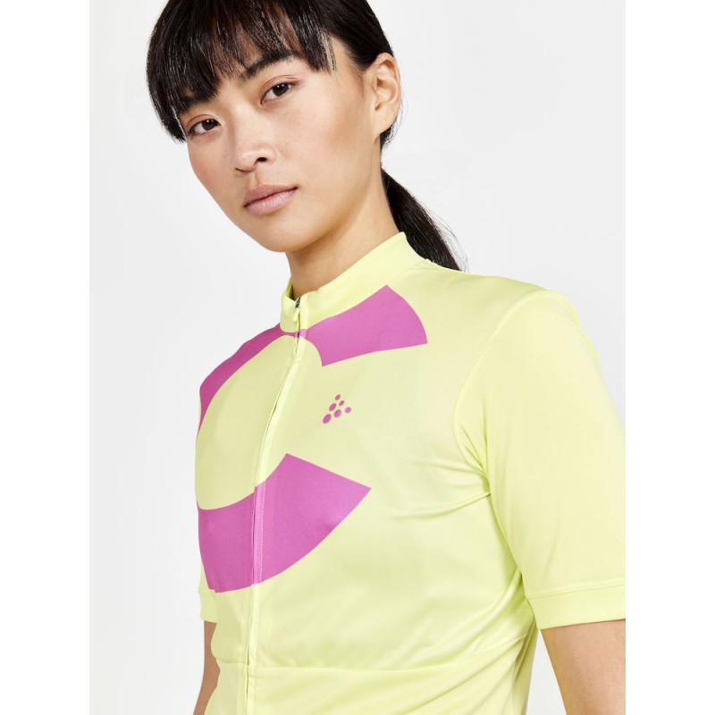 craft ženska kolesarska majica s kratkimi rokavi core endur logo jersey giallo-camelia