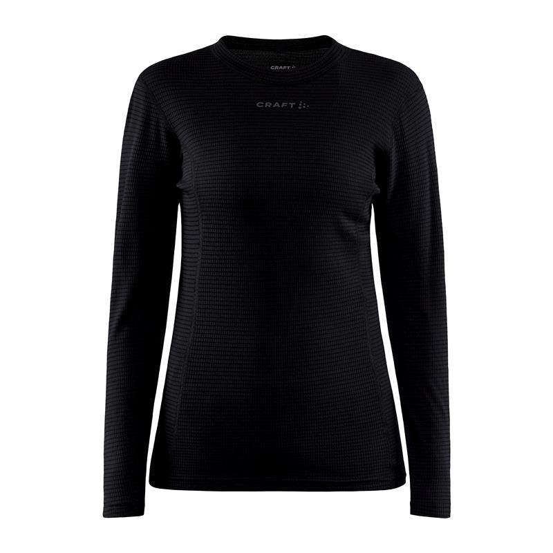 craft ženska volnena 20% merino majica z dolgimi rokavi pro wool extreme black - aktivno perilo