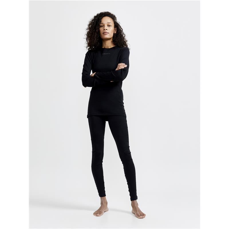 craft ženska volnena 20% merino majica z dolgimi rokavi pro wool extreme black - aktivno perilo