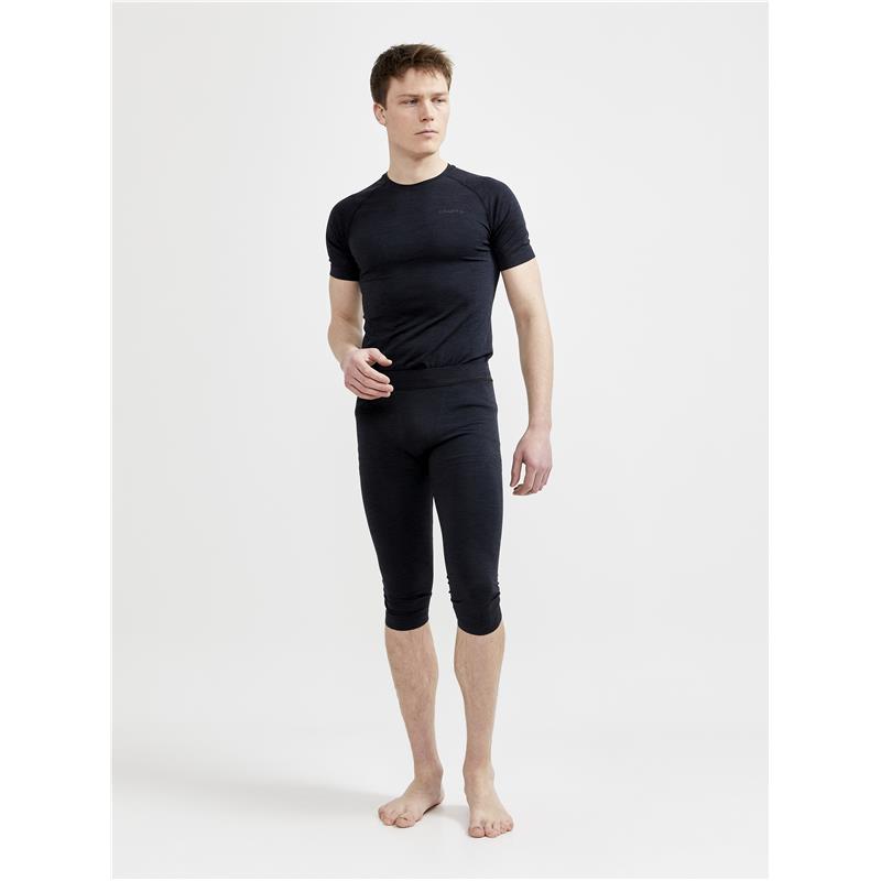 craft moške 3/4 hlače core dry active comfort black - aktivno perilo