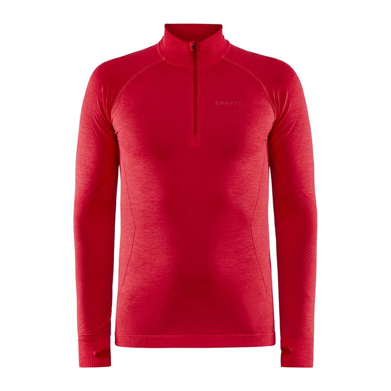 craft moška majica z dolgimi rokavi core dry active comfort zip lychee - aktivno perilo