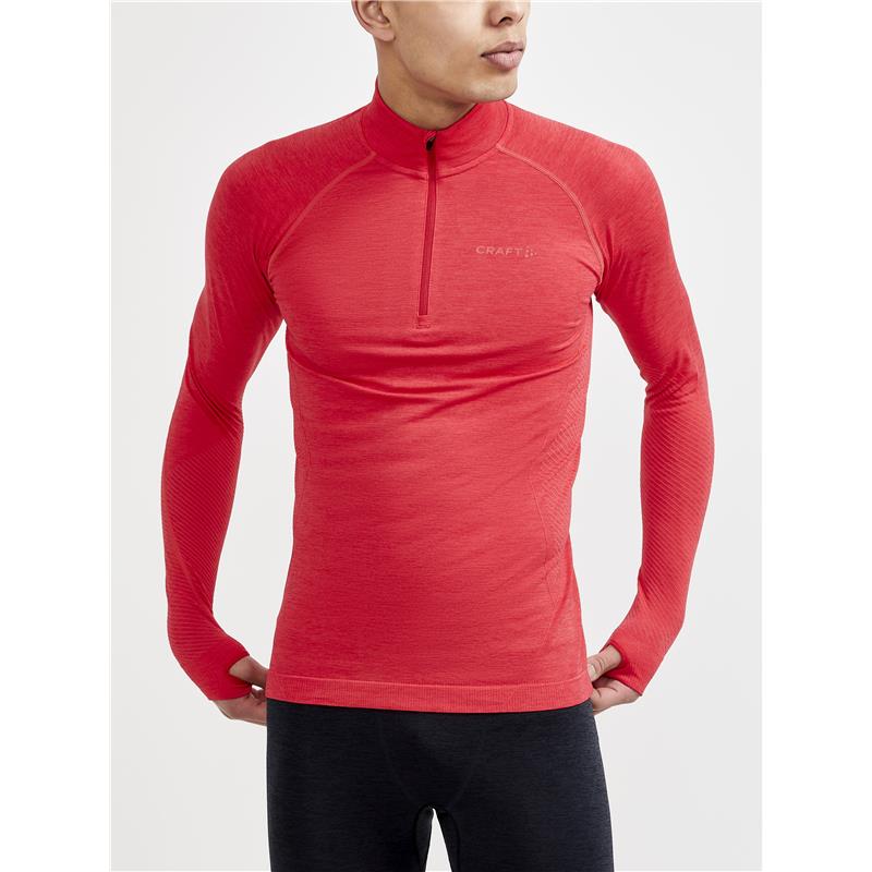 craft moška majica z dolgimi rokavi core dry active comfort zip lychee - aktivno perilo