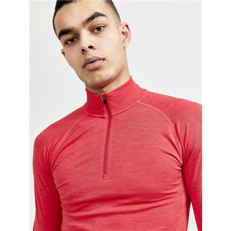 craft moška majica z dolgimi rokavi core dry active comfort zip lychee - aktivno perilo